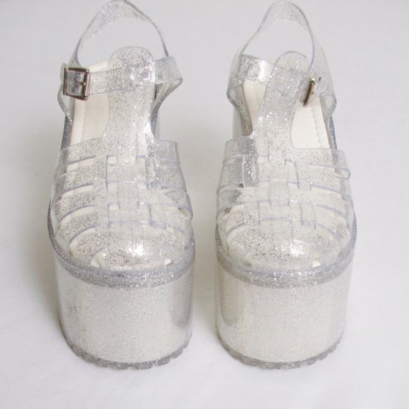UNIF Shoes New Unif Hella Jellys Platform Sandal Shoes Clear